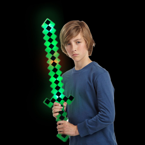 24'' Light Up Pixel Sword (Green & Black)