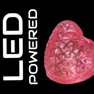 LED Light Up Jelly Heart Rings - Pink