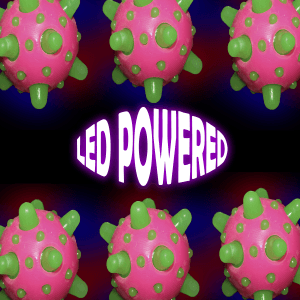 2.5" Light-Up Bouncy Ball with Spikes- Pink w/ Green Spike