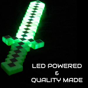 24'' Light Up Pixel Sword (Green & Black)