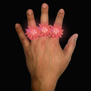 LED Flashing Porcupine Ring- Pink