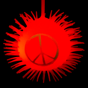 LED Peace Sign Puffer YoYo Ball- Orange