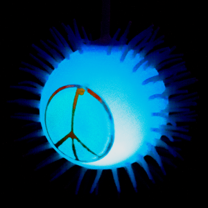 LED Peace Sign Puffer YoYo Ball- Blue