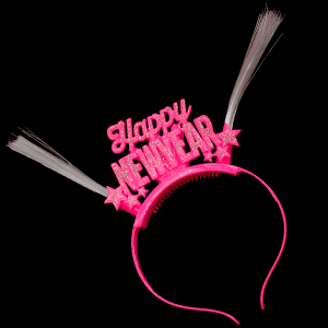 Light-Up Happy New Year Headband- Pink