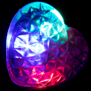 LED Light Up Jelly Heart Rings - Blue