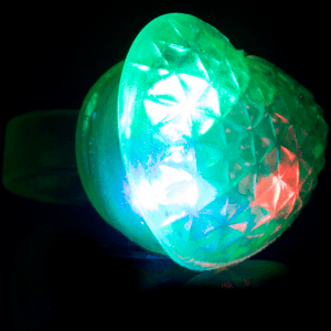 LED Light Up Jelly Heart Rings - Green