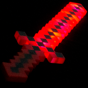 24'' Light Up Pixel Sword (Red & Black)