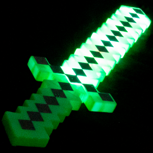 24'' Light Up Pixel Sword (Green & Black)