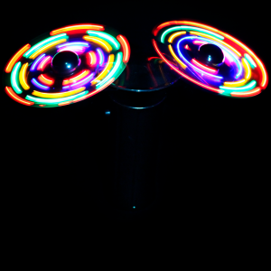 6" Light Up- Double Spinner Fan
