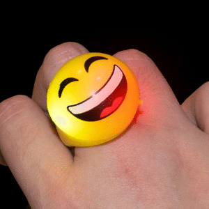 1" Flashing Emoji Rings