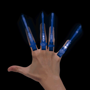 4.75" Light-up Fiber Optic Finger Lights- Blue