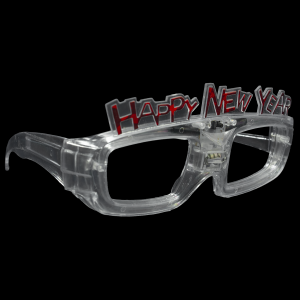 Sound Activated Light-Up "Happy New Year" Glasses- Transparent