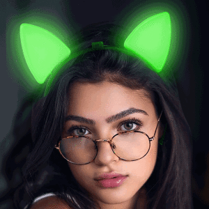 Light-Up Cat Ears - Green