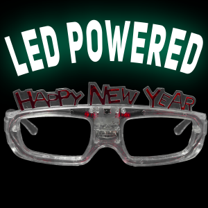 Sound Activated Light-Up "Happy New Year" Glasses- Transparent