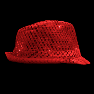LED Flashing Sequined Fedora - Red