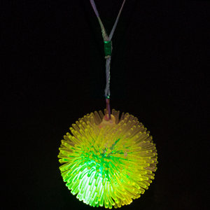 LED Light-Up Pom Pom Necklace - Yellow