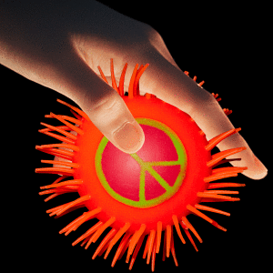LED Peace Sign Puffer YoYo Ball- Orange