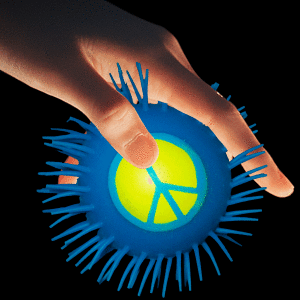 LED Peace Sign Puffer YoYo Ball- Blue