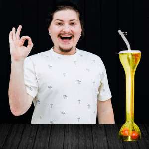 17oz Flashing Light-Up Yard Glass - Yellow (14" tall)