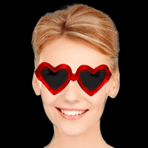 LED Light Up Heart Sunglasses - Red