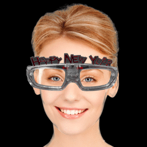 Sound Activated Light-Up "Happy New Year" Glasses- Transparent