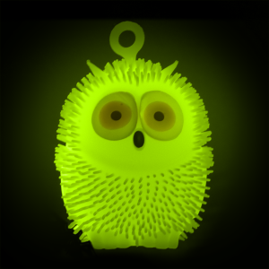 4" Light-Up Flashing Owl Puffer- Green