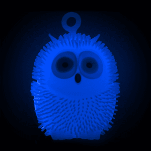 4" Light-Up Flashing Owl Puffer- Blue