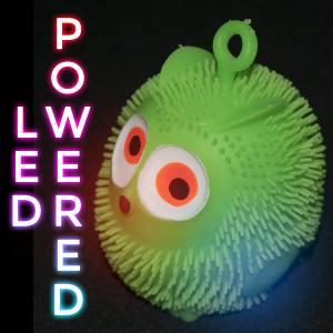 4" Light-Up Flashing Owl Puffer- Green