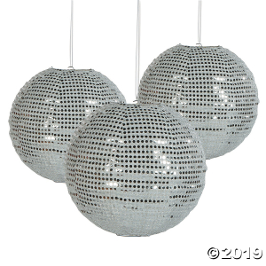 Sequined Silver Hanging Paper Lantern (1 Piece(s))