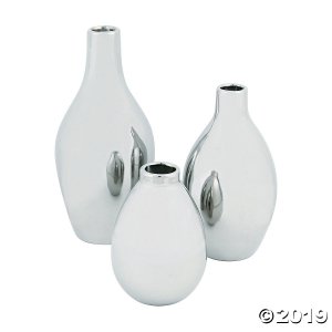 Silver Metallic Vase Set (1 Set(s))