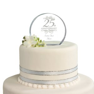 Personalized 25th Anniversary Cake Topper