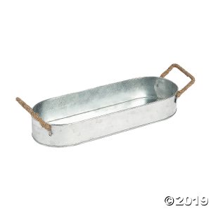 Galvanized Metal Tray with Handles (1 Piece(s))