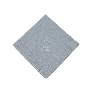 Silver 25th Anniversary Personalized Napkins with Silver Foil - Luncheon (50 Piece(s))