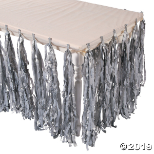 Grey Fringe Table Skirt (1 Piece(s))