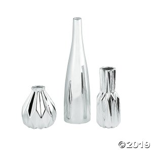 Metallic Silver Vase Set (1 Set(s))