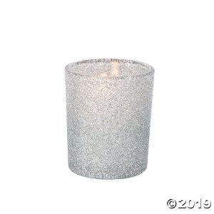 Silver Glitter Votive Candle Holders (Per Dozen)