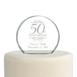 50th Anniversary Personalized Cake Topper