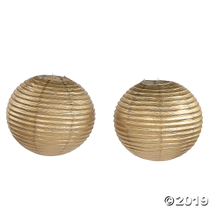 18" Gold Hanging Paper Lanterns (6 Piece(s))