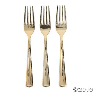 Premium Gold Metallic Forks (24 Piece(s))