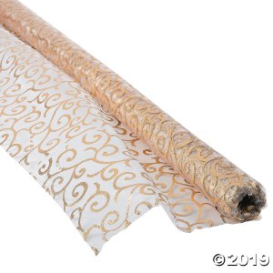 Victorian Gold Printed Fabric Roll (1 Roll(s))