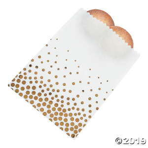 Gold Polka Dot Treat Bags (50 Piece(s))