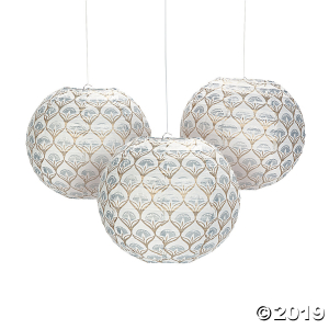 Metallic Lily Hanging Paper Lanterns (6 Piece(s))