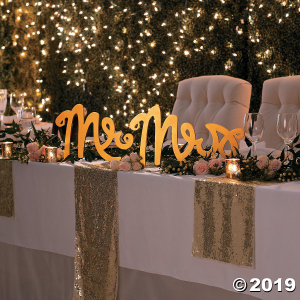 Gold Sequin Table Runner (1 Piece(s))