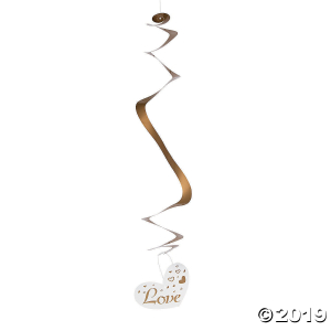 Gold Love Wedding Hanging Swirls (Per Dozen)
