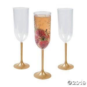 Gold Stem Champagne Glasses (Per Dozen)