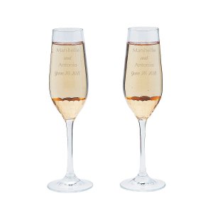 Personalized Gold Scallop Champagne Flutes (1 Set(s))