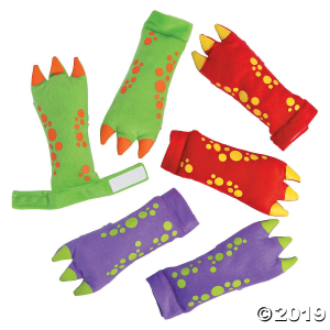 Plush Dinosaur Gloves (3 Pair)