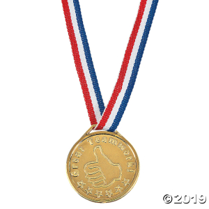 Gold Teamwork Medals (Per Dozen)