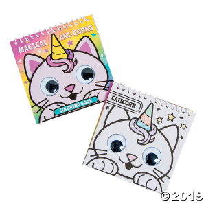 Anicorn Googly Eyes Spiral Coloring Books (Per Dozen)