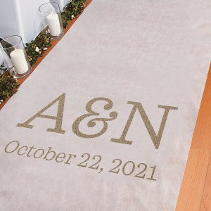 Personalized Gold Glitter Aisle Runner (1 Roll(s))